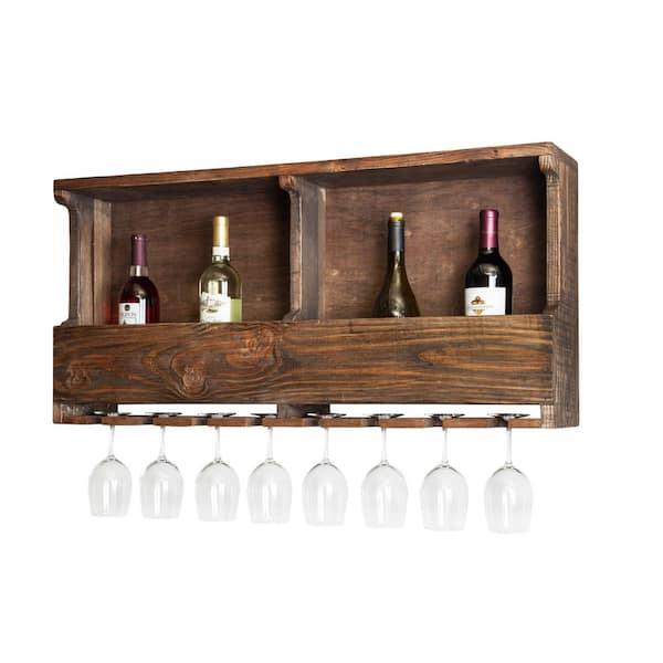 Alaterre Furniture Modesto 8-Bottle Reclaimed Wood Shelf Wine Rack