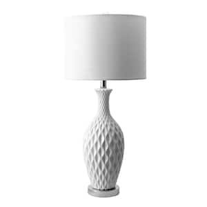 Irvine 28 in. Ivory Contemporary Table Lamp, Dimmable