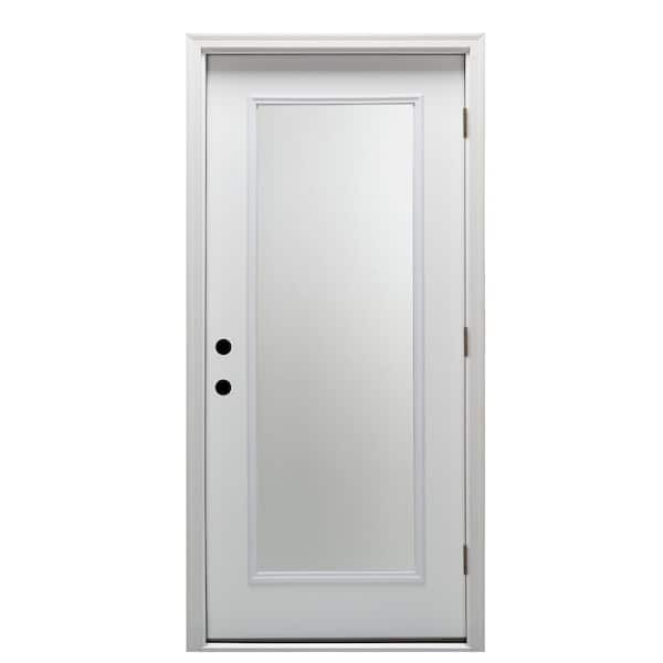 MMI Door 36 in. x 80 in. Severe Weather Left-Hand Full Lite Clear Low-E  Glass Classic Primed Fiberglass Prehung Front Door Z020358L - The Home Depot