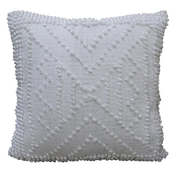 Vibhsa Decorative 18 in. x 18 in. Outdoor Pillow for couch (White)