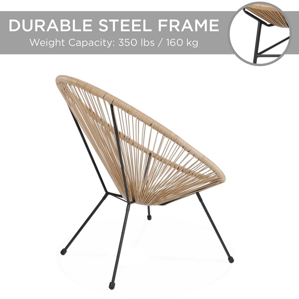 Natural Acapulco 3-Piece Patio Set with Glass Table