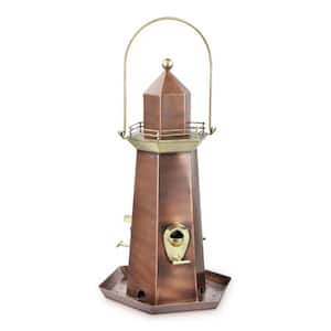 Copper and Brass Lighthouse Bird Feeder – Extra-Large 5 lb. Seed Capacity