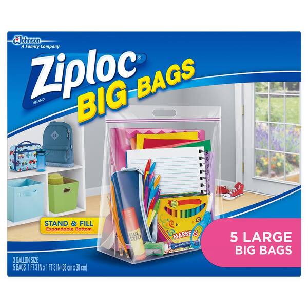 Ziploc Big Bag Large Clear Flexible Zipper Bag Drawer Organizer (5