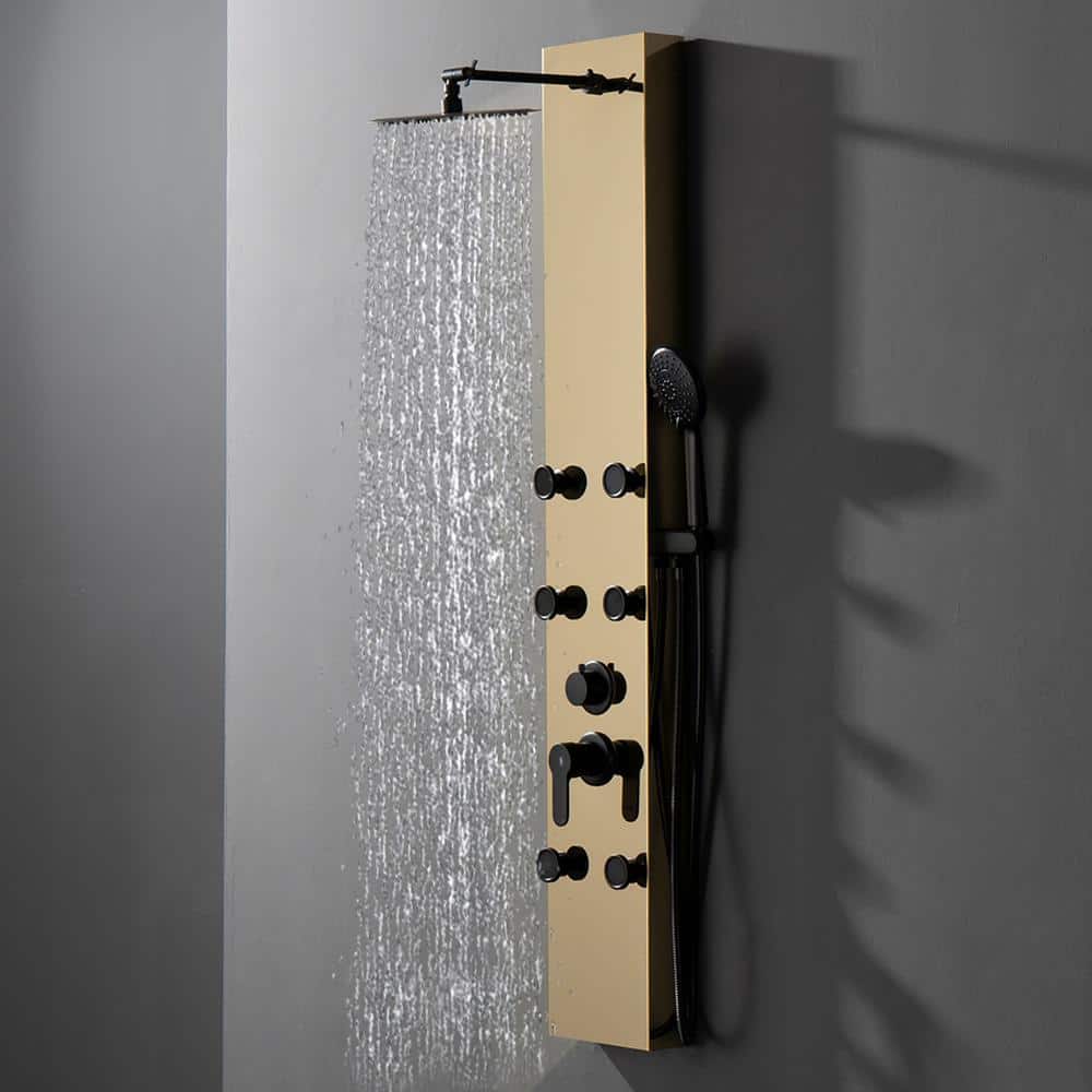 Black Gold 60.55'' Shower Panel with Adjustable Shower Head