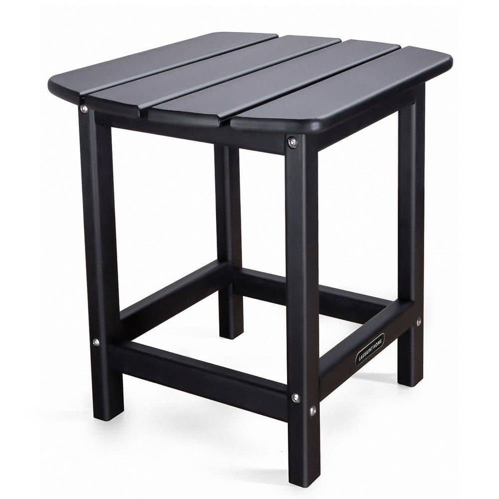Afoxsos Black Outdoor Adirondack Side Table, Weather Resistant Coffee