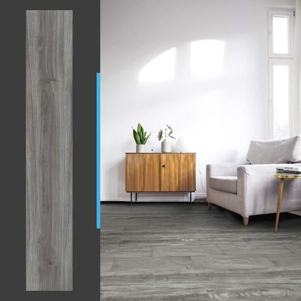 Lucida USA BaseCore Light Grey 12-mil x 6-in W x 36-in L Peel and Stick  Vinyl Plank Flooring (54-sq ft/ Piece) in the Vinyl Plank department at