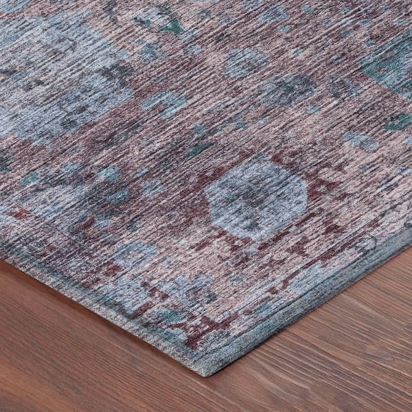 Chantille Machine Washable Indoor/Outdoor Abstract ACN2429 Plum 5 ft. x 7 ft. 6 in. Area Rug