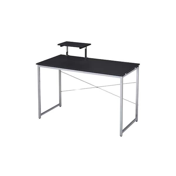 ACME Ellis Contemporary Wooden Top and Metal Frame Computer Desk in Black