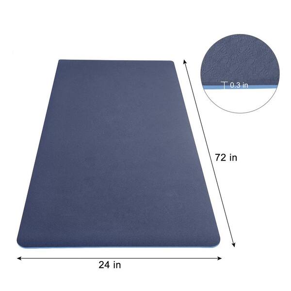 Pro Space Blue High Density TPE Yoga Mat 72 in. L x 24 in. W x 0.3 in.  Pilates Exercise Mat Non Slip (12 sq. ft.) TYM722403P - The Home Depot