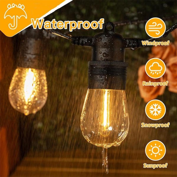 15 Light 48 ft. Outdoor Plug-in Integrated LED S14 Novelty String