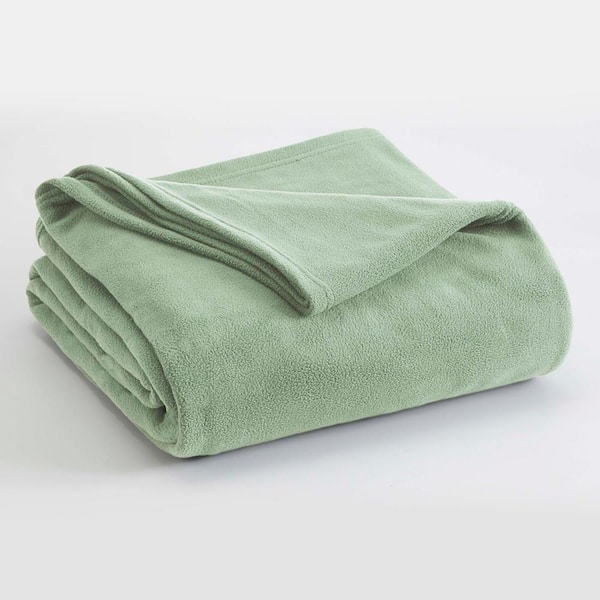 Vellux Microfleece Desert Sage Polyester Twin Blanket