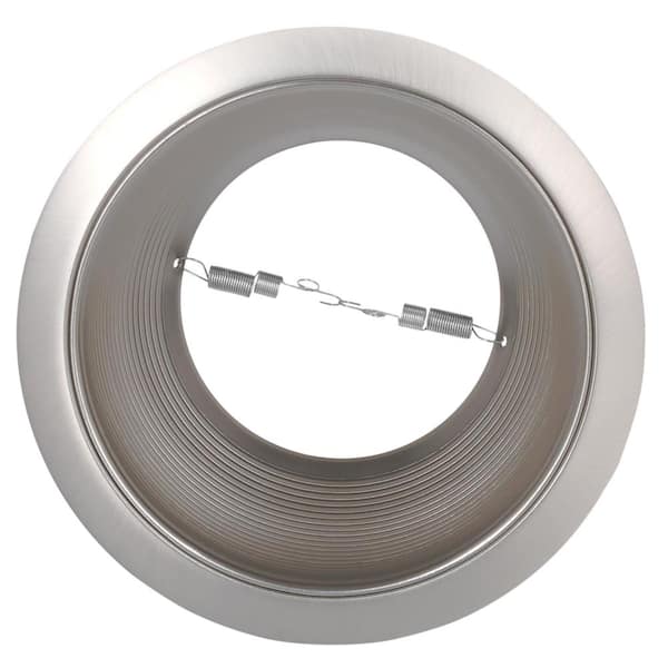 6 in. Satin Nickel Recessed Ceiling Light Metal Baffle Trim