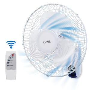 16" Wall Fan with Remote, White