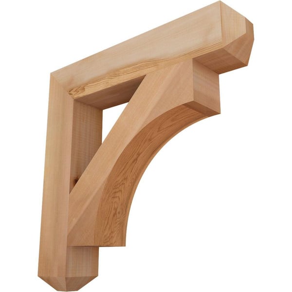 Ekena Millwork 3.5 in. x 22 in. x 22 in. Western Red Cedar Westlake Craftsman Smooth Bracket