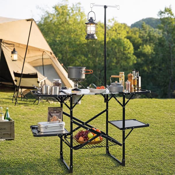 Metal Shed Shelving,Folding Camping Kitchen Table - Portable