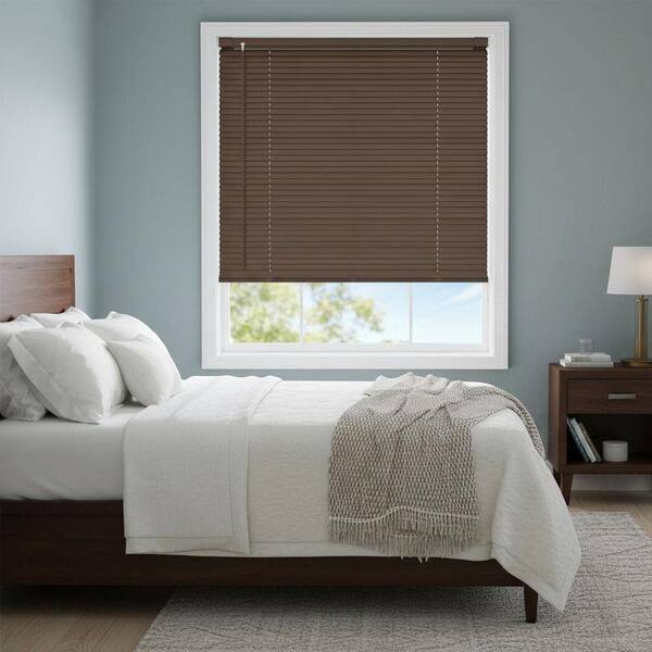 Mahogany Cordless Light Filtering No Drill Horizontal Window