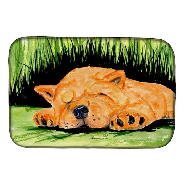 Caroline's Treasures 14 in. x 21 in. Chow Chow Dish Drying Mat