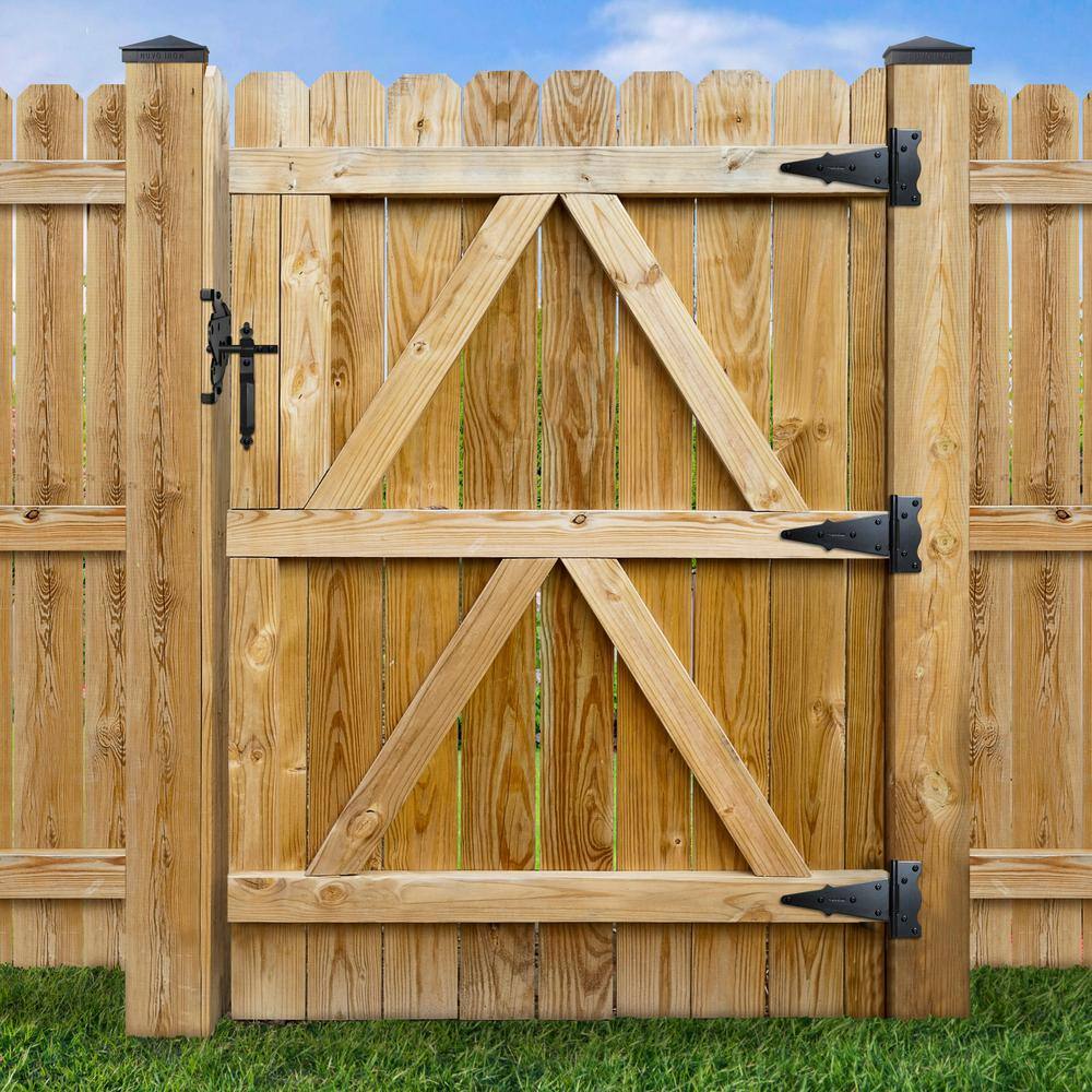8-inch Black Galvanized Steel Heavy Duty Tee Gate Hinges