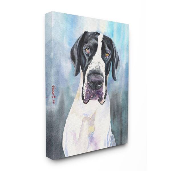 Stupell Industries 24 In X 30 In Great Dane Dog Pet Blue By George Dyachenko Canvas Wall Art Pwp 262 Cn 24x30 The Home Depot