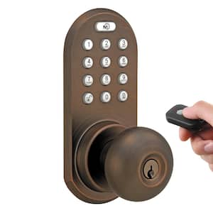 Oil-Rubbed Bronze Touch Pad and Remote Electronic Entry Door Knob