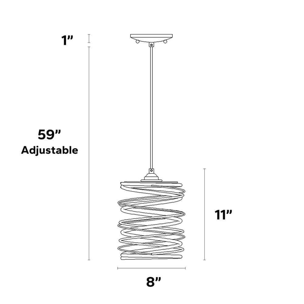 Gold Wire Cage Mini Pendant Light with LED Bulb