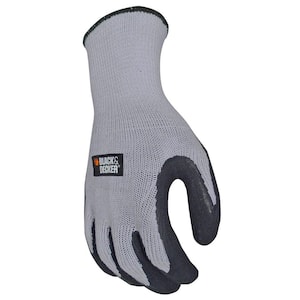 Mens X-Large Gray Textured Rubber Latex Grip Glove