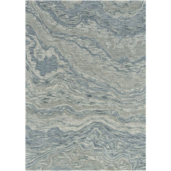 Nourison Graceful Blue 5 ft. x 7 ft. Abstract Contemporary Area Rug