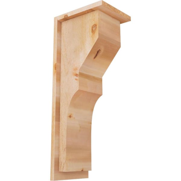 Ekena Millwork 8 in. x 10 in. x 26 in. Monterey Rough Sawn Western Red Cedar Corbel with Backplate