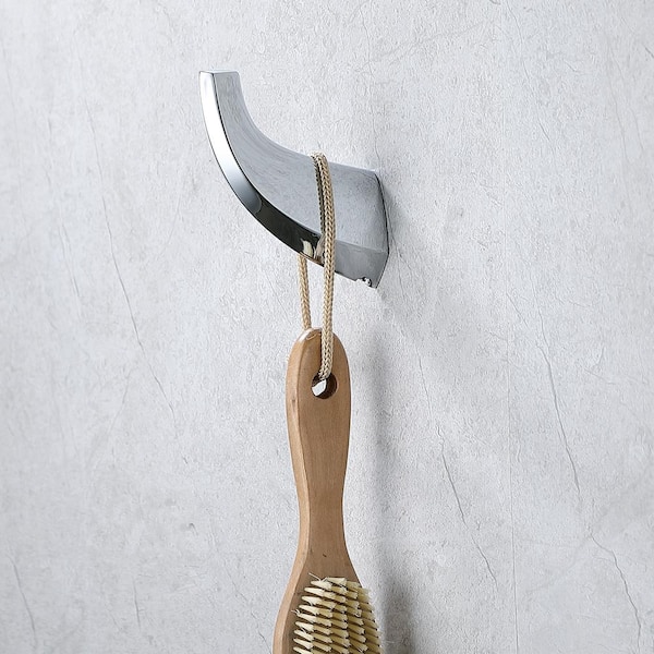 2-Pack Wall Mounted J-Hook Robe Hook Towel Hook in Stainless Steel Polished Chrome