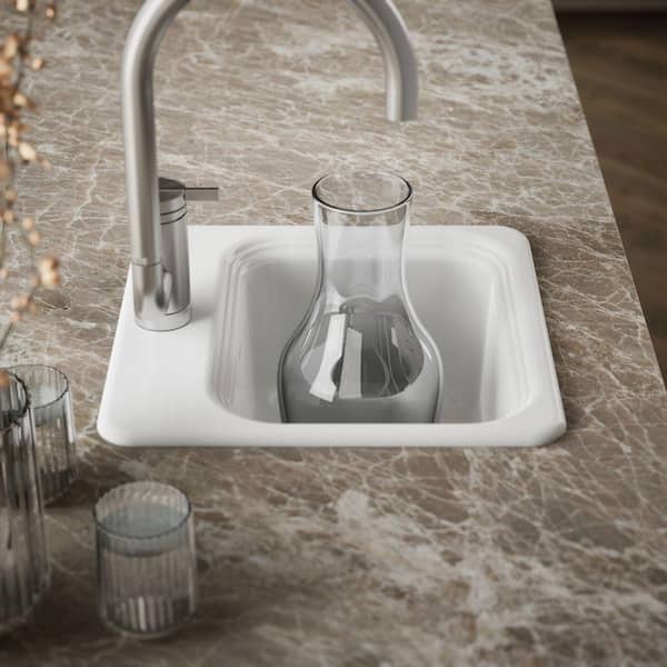 KOHLER Northland Drop-In Cast-Iron 15 in. 1-Hole Single Bowl