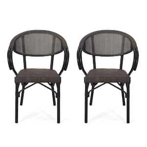 Meaux Black Mesh Metal Outdoor Dining Chairs (2-Pack)