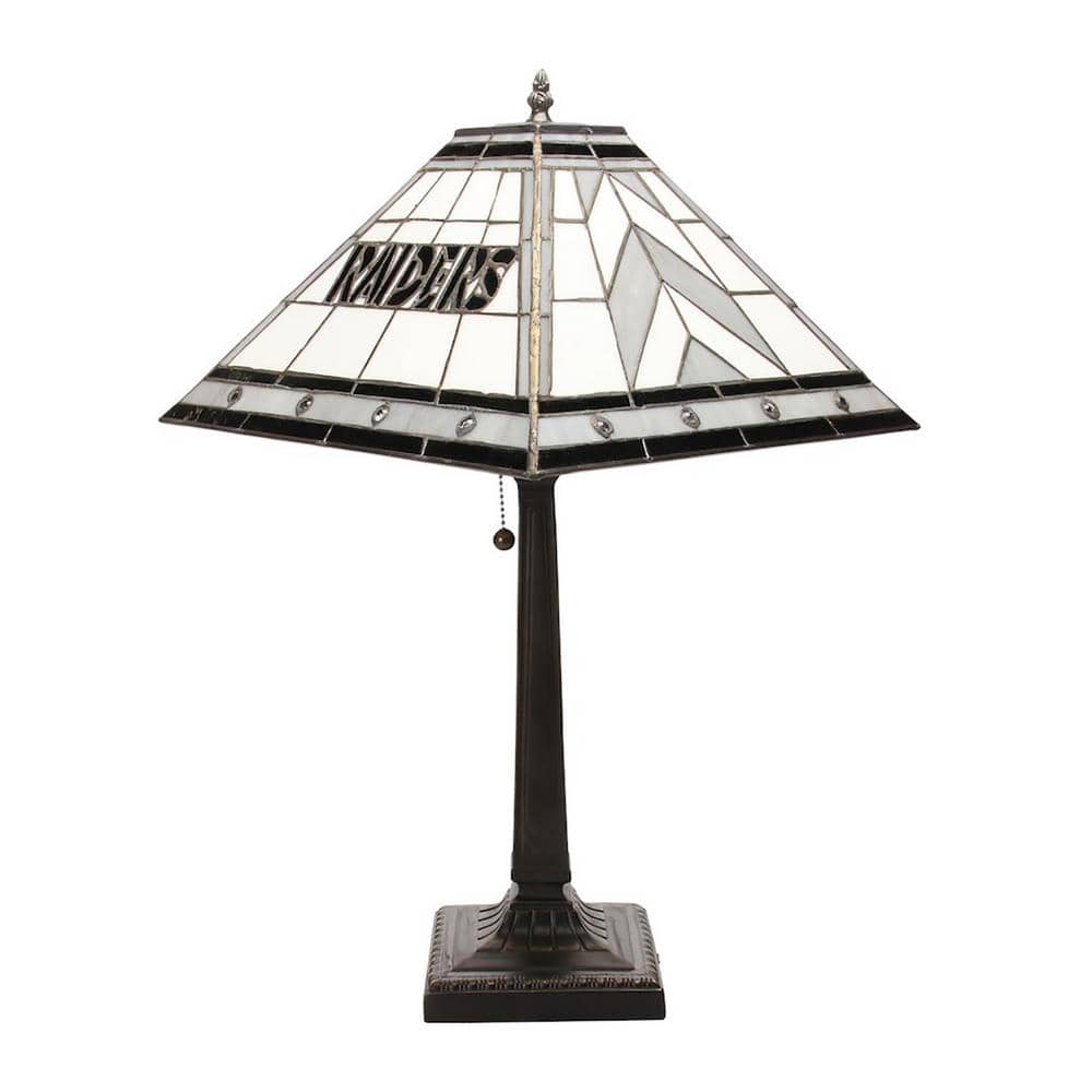 NFL 23 in. Antique Bronze Stained Glass Mission Lamp- Raiders price history on PriceWatchPro
