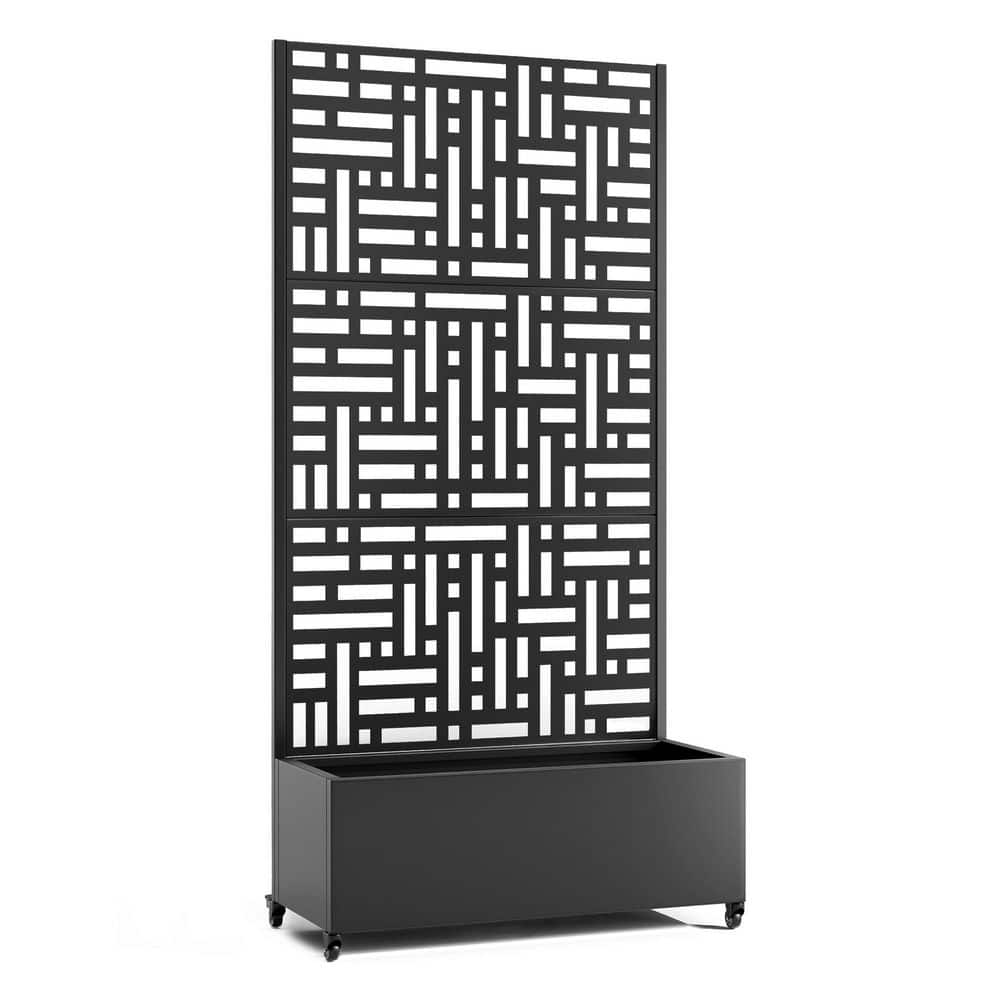 35 in. x 16 in. x 71 in. Black Metal Raised Garden Planter Box with Trellis, Rolling Wheels price history on PriceWatchPro