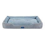 Arlo Large Blue Plaid Dog Bed