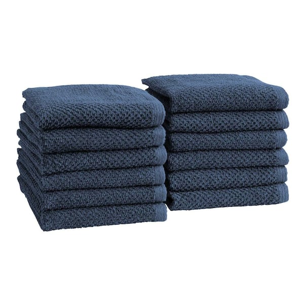 Stone Blue 12-Pack Cotton Quick-Dry Washcloth Set