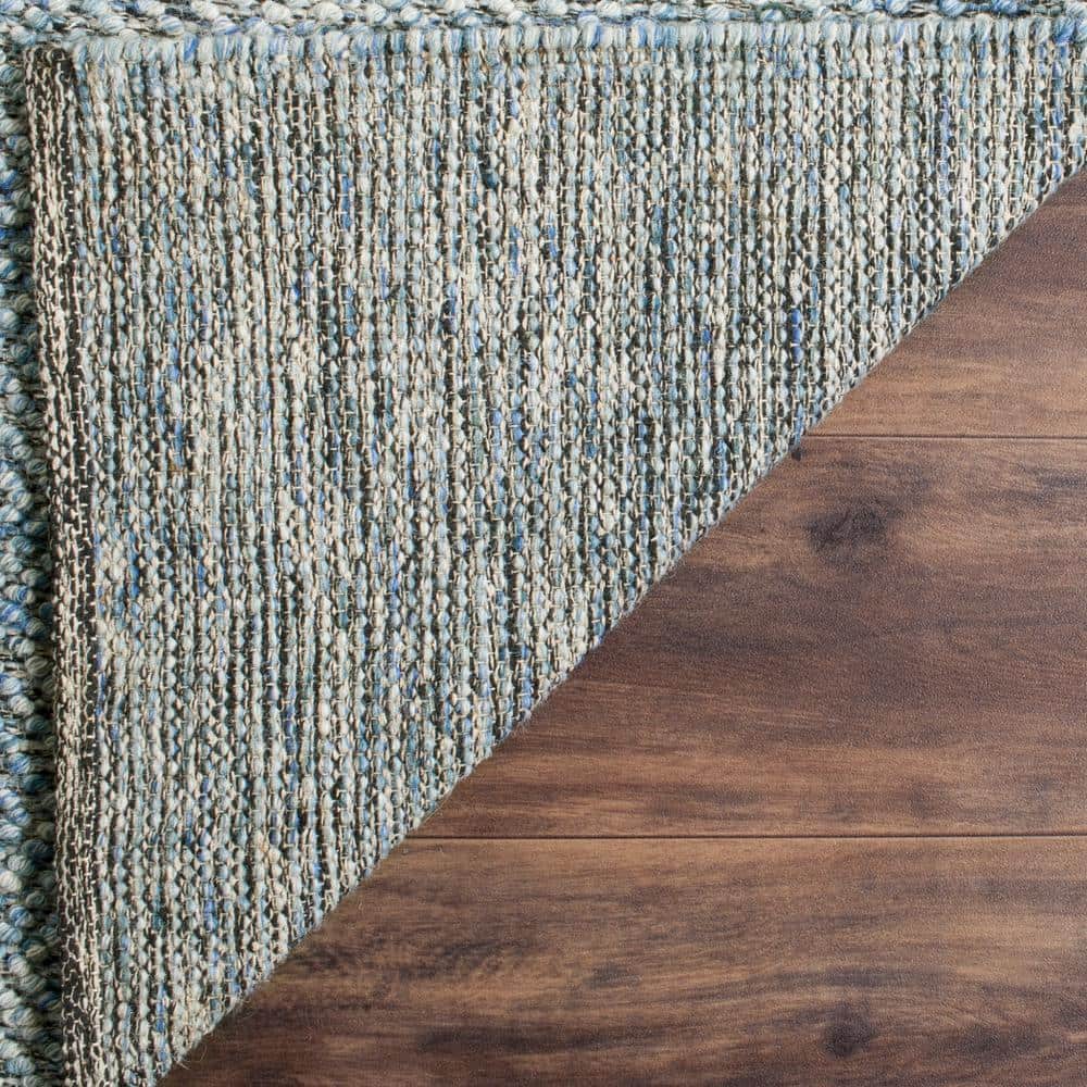 Blue Hand-Tufted Wool 8' x 10' Rectangular Area Rug