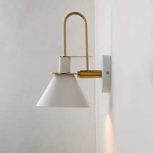 Luckyday 7 in. Modern 1-Light White Wall Sconce