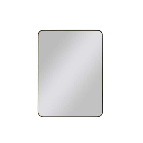Sarlai 40 in. W x 30 in. H Rectangle Framed Wall Mounted Bathroom Vanity Mirror in Black Metal