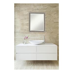 Bel Volto Silver 19 in. x 23 in. Beveled Rectangle Wood Framed Bathroom Wall Mirror in Silver