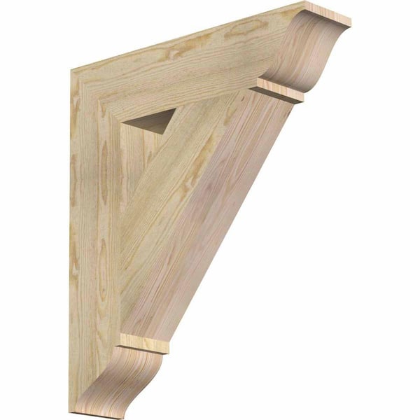 Ekena Millwork 6 in. x 30 in. x 26 in. Douglas Fir Traditional Rough Sawn Bracket