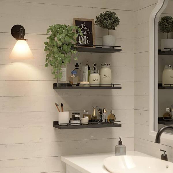 Black Shower Shelf Farmhouse Bathroom Shelf Floating -  Denmark