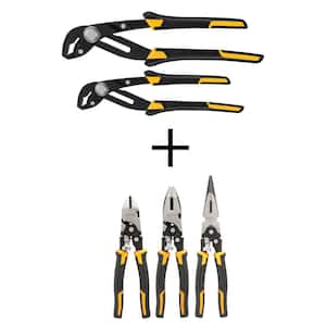 8 in. and 10 in. Push Lock Pliers (2-Pack) and Compound Plier Set (3-Pack)