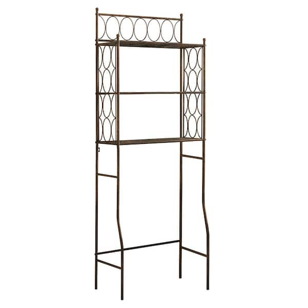 Kings Brand Furniture - Over The Toilet Storage Etagere Bathroom Rack  Shelves Organizer, Pewter