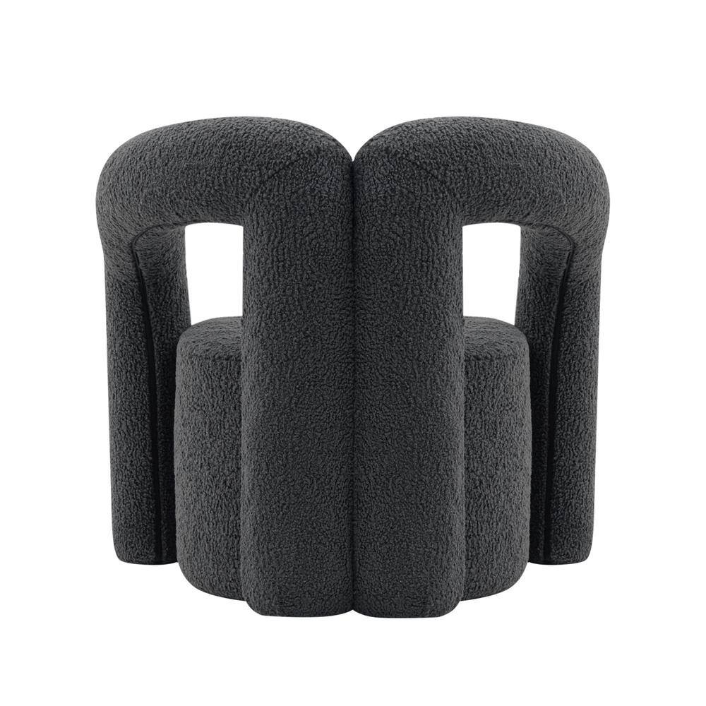 Darian Black Boucle Upholstered Accent Chair with Pine Wood Frame