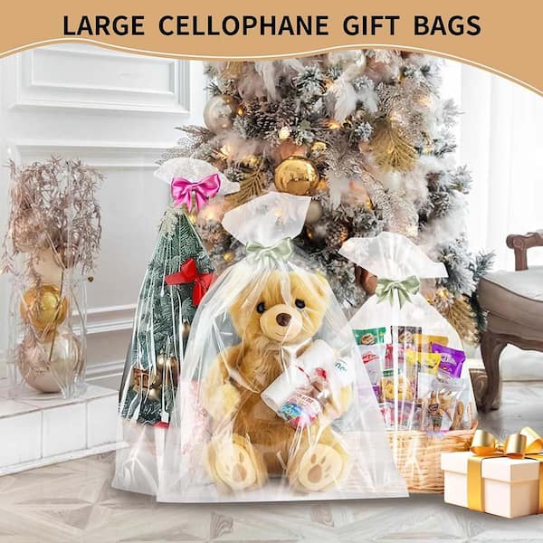 N/A Extra Large 40 x 50 Cellophane Gift Bags Clear Wrap