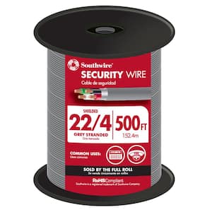 500 ft. 22/4 Gray Stranded CU CL3R Shielded Security Cable