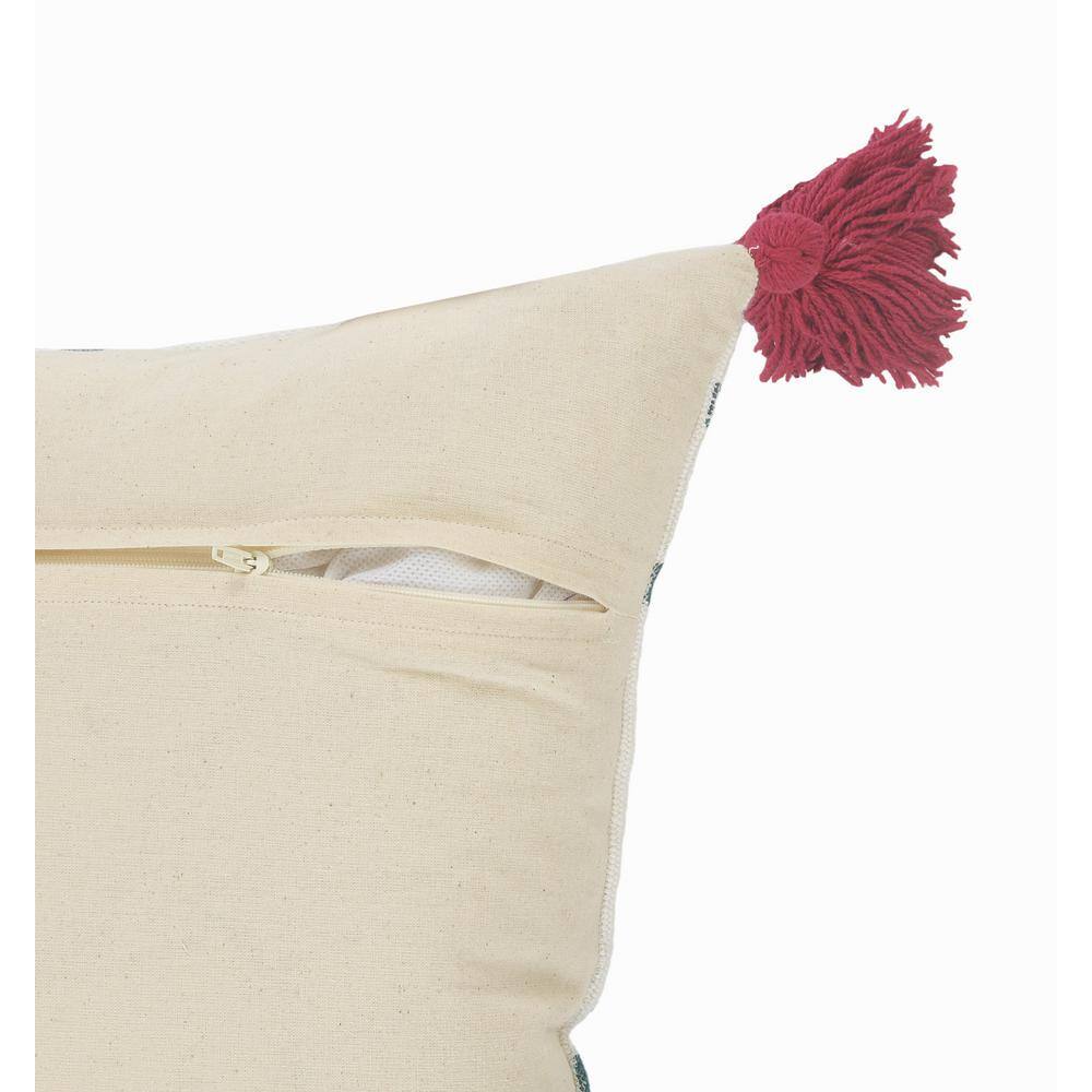 Gemma Multicolor Cotton Geometric Throw Pillows with Tassels, 20" x 20", Set of 2