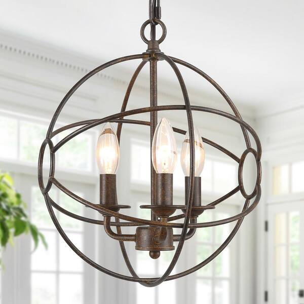 LNC Bronze Chandelier Farmhouse Candlestick 3-Light Globe Kitchen ...