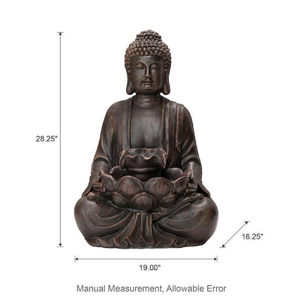 Glitzhome 28.25 in. H Zen Style Meditating Buddha Statue