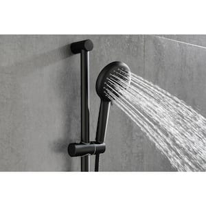 3-Spray Patterns 4.9 in. Wall Mount Handheld Shower Head with 28 in. Adjustable Slide Bar and 59 in. Hose in Matte Black